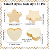 120Pcs 2 Styles Natural Maple Wood Beads WOOD-SC0002-28-2