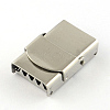 Tarnish Resistant Smooth Surface 201 Stainless Steel Watch Band Clasps STAS-R063-80-2