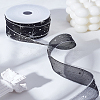 10 Yards Silver Stamping Star Organza Ribbons SRIB-LP0001-09C-1