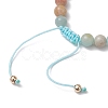 Natural Flower Amazonite Round Beaded Braided Bead Bracelets BJEW-JB10692-03-4