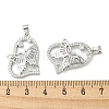 Rack Plating Brass Micro Pave Cubic Zirconia Pendants KK-F869-23P-3