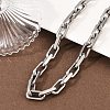 7.5MM 304 Stainless Steel Paperclip Chain Necklaces NJEW-Z105-01P-1