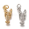 Brass Micro Pave Clear Cubic Zirconia Pendants ZIRC-B002-49-1
