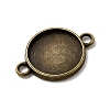 Flat Round Alloy Cabochon Connector Settings PALLOY-N0087-03AB-NF-2