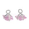 Brass Pave Cubic Zirconia Charms CU-CBABEB3-05P-03-1