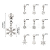 18Pcs 9 Styles Alloy Replacement Zipper Head with Snowflake Tibetan Style Alloy Pendants PALLOY-TAC0158-5