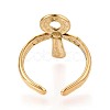 Ankh Cross 304 Stainless Steel Open Cuff Ring Components Ion Plating(IP) STAS-N108-60G-3