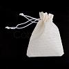 Polyester Imitation Burlap Packing Pouches Drawstring Bags ABAG-R005-18x13-21-2