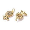 Brass Micro Pave Cubic Zirconia Pendants KK-G415-37G-3