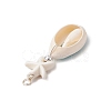 2Pcs 2 Colors Cowrie Shell Enamel & Synthetic Turquoise Starfish Pendants PALLOY-JF03406-5