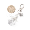 Flower Angel Glass Pearl & Glass Seed Pendant Decorations HJEW-MZ00239-01-3