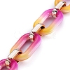 Handmade Two Tone Opaque Acrylic Cable Chains AJEW-JB00635-04-3