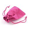 Polyester Imitation Burlap Packing Pouches Drawstring Bags X-ABAG-R005-14x10-M-4