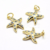 Brass Micro Pave Grade AAA Cubic Zirconia Pendants ZIRC-P072-06G-NR-1