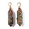 Natural Unakite Big Pendants G-T122-70C-2