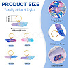 20Pcs 4 Styles Electroplated Natural Quartz Crystal Pendants PALLOY-TAC0224-4