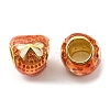 Christmas Brass Enamel European Beads KK-M247-30A-G-2