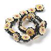 Handmade Porcelain Flower Beads Strands PORC-G006-14B-2
