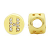Brass Micro Pave Clear Cubic Zirconia Beads KK-T030-LA843-HX3-2