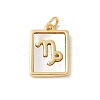 Brass Pave Natural White Shell Pendants KK-S522-09G-H-1