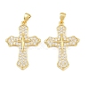 Brass Micro Pave Clear Cubic Zirconia Pendants CU-CBA7E9C-12B-G-1