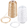 2 Rolls 2 Colors Polyester Sparkle Sequin Yarn OCOR-CY0002-52B-6