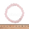 Natural Rose Quartz Bead Stretch Bracelets BJEW-K212-B-045-5