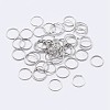 Anti-Tarnish Rhodium Plated 925 Sterling Silver Open Jump Rings STER-F036-02P-0.8x6mm-1