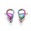 Ion Plating(IP) 304 Stainless Steel Lobster Claw Clasps STAS-E475-02B-1