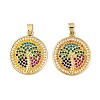 Brass Micro Pave Cubic Zirconia Pendants KK-E108-19G-1