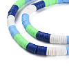 Fixed 4 Color Handmade Polymer Clay Bead Strands CLAY-S096-029G-3
