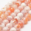 Faceted Natural Fire Crackle Agate Beads Strands X-G-F447-8mm-B03-1