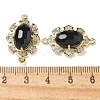 Natural Mixed stone Faceted Oval Connector Charms G-G181-06G-4