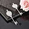 Tibetan Style Alloy Key Pendant Cabochon Bezel Settings PALLOY-J494-51AS-6