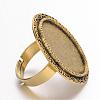 Vintage Adjustable Iron Finger Ring Components Alloy Cabochon Bezel Settings PALLOY-Q300-04AG-NR-3