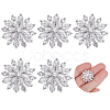 6PCS Brass Micro Pave Clear Cubic Zirconia Buttons KK-FG0001-26D-1