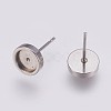 Non-Tarnish 201 Stainless Steel Stud Earring Settings STAS-I088-F-03P-2