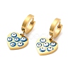 Ion Plating(IP) 304 Stainless Steel Heart Dangle Hoop Earrings STAS-D089-04G-1