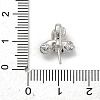925 Sterling Silver Pave Clear Cubic Zirconia Flower Pendant Bails STER-P068-06P-3