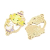 Rack Plating Alloy Enamel Oval Connector Charms FIND-M020-07G-02-2