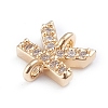 Brass Micro Pave Cubic Zirconia Letter Links X-ZIRC-I042-16G-K-3