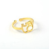 Simple 304 Stainless Steel Adjustable Cuff Rings for Women WT4746-11-1