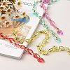 Handmade Opaque Spray Painted Acrylic & CCB Plastic Chain AJEW-JB01010-04-3