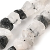 Natural Tourmalinated Quartz Beads Strands G-I283-F15-2