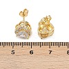 Brass Micro Pave Clear Cubic Zirconia Stud Earrings LS-EJEW-Z128-01G-02-3