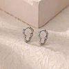 304 Stainless Steel Hammered Heart Hoop Earrrings X-EJEW-U065-02A-P-1