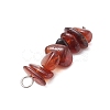 3Pcs Natural Amethyst & Garnet & Obsidian Chip Beaded Constellation Pendants PALLOY-JF03043-08-5