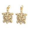 Brass Pave Clear Cubic Zirconia Pendants KK-U009-12I-G-1