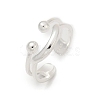 925 Sterling Silver Adjustable Cuff Rings for Women RJEW-G351-02S-4