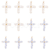 12Pcs 2 Colors Natural Freshwater Shell Round Beads Woven Pendants FIND-CA0006-96-1